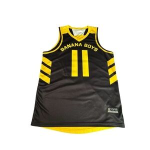 Banana Boys “Eagan” Jersey Men’s Medium Black Yellow Athletic Streetwear